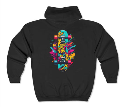 Colored Skateboard Classic Zip Hoodie
