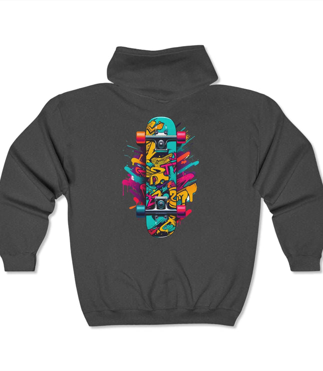 Colored Skateboard Classic Zip Hoodie