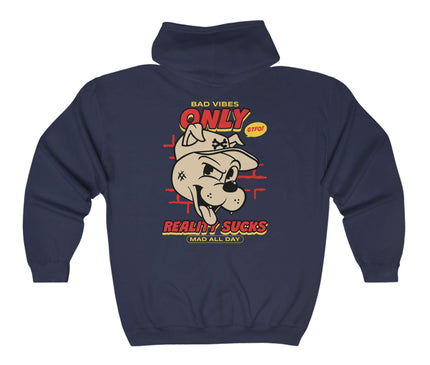 Bad Vibes Only Classic Zip Hoodie