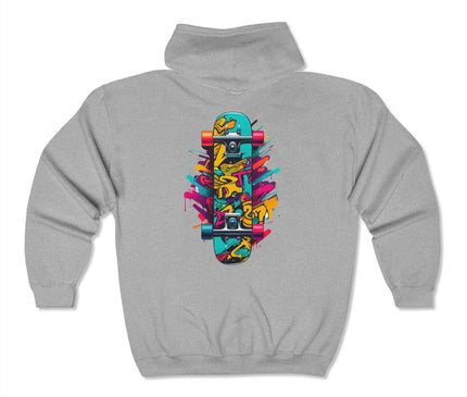 Colored Skateboard Classic Zip Hoodie