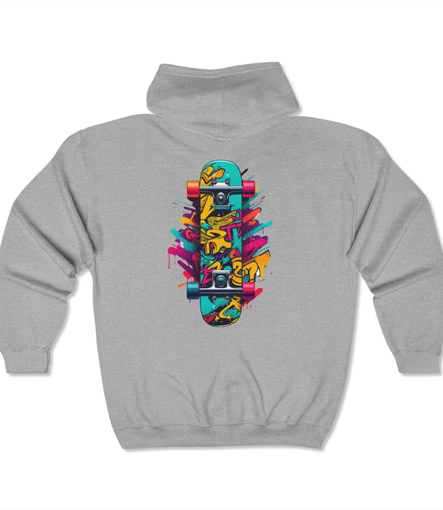Colored Skateboard Classic Zip Hoodie