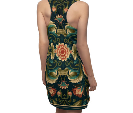 Geometric Floral Print Racerback Dress