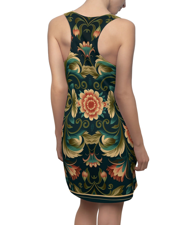 Geometric Floral Print Racerback Dress