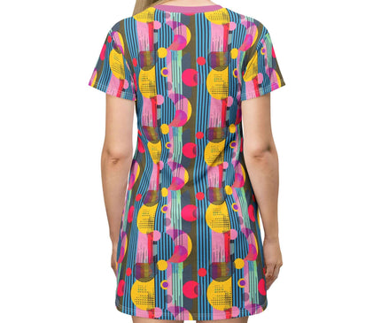 Vibrant Geometric Pop Art Women's Tee Dress