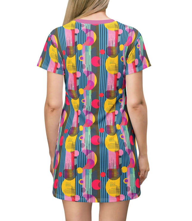 Vibrant Geometric Pop Art Women's Tee Dress
