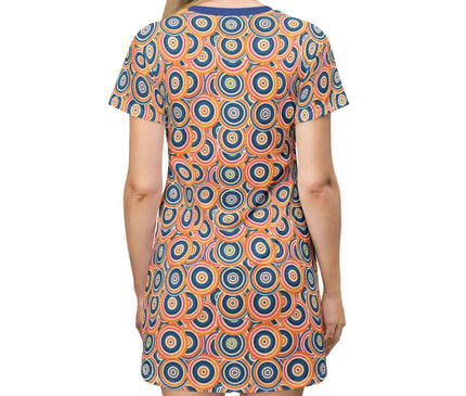 Retro Colorful Circles Women's Tee Dress