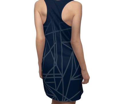 Abstract Blue Polygon Racerback Dress