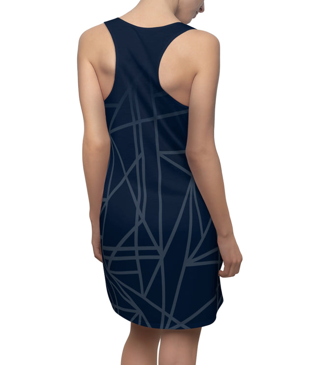 Abstract Blue Polygon Racerback Dress