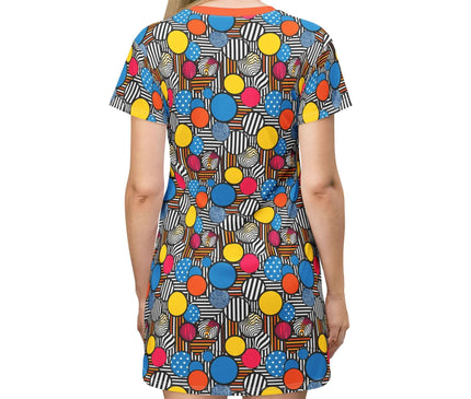 Bold Geometric Pop Circles Women's Tee Dress