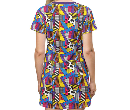 Abstract Memphis Geometric Print Women's Tee Dress