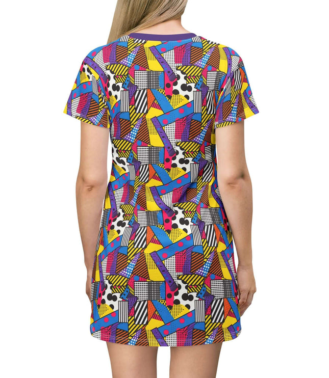 Abstract Memphis Geometric Print Women's Tee Dress