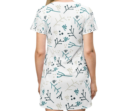 Floral Seamless Print Women's Tee Dress