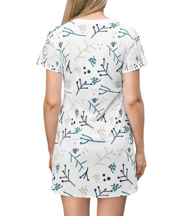 Floral Seamless Print Women's Tee Dress