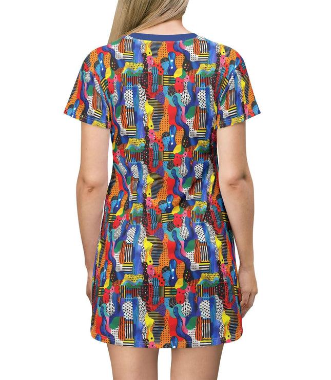 Colorful Abstract Memphis Women's Tee Dress