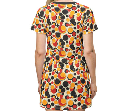 Retro Colorful Polka Dots Women's Tee Dress