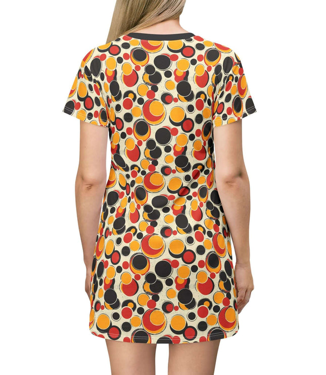 Retro Colorful Polka Dots Women's Tee Dress