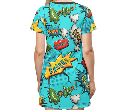 Comic Book Sound Effects Pop Art Women's Tee Dress
