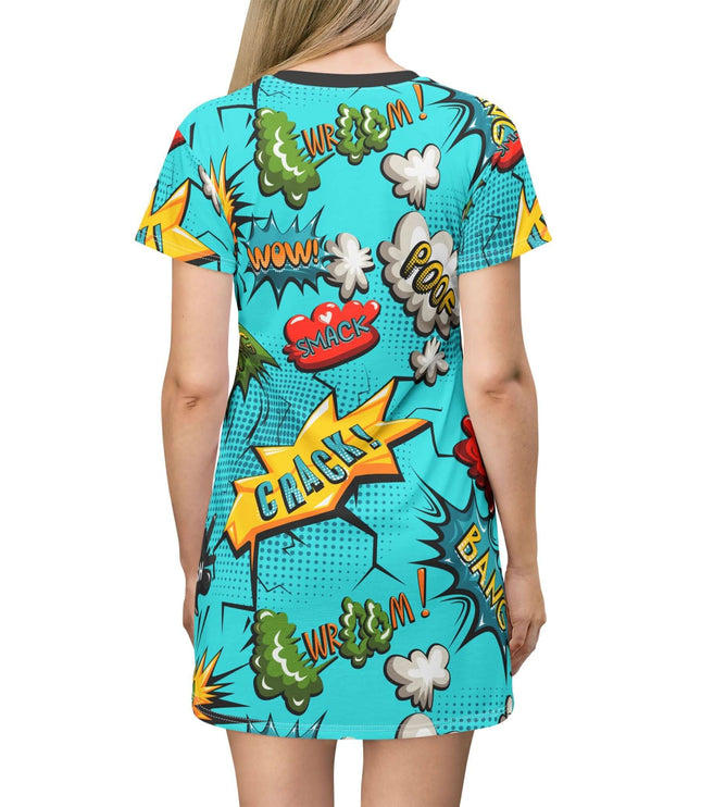 Comic Book Sound Effects Pop Art Women's Tee Dress