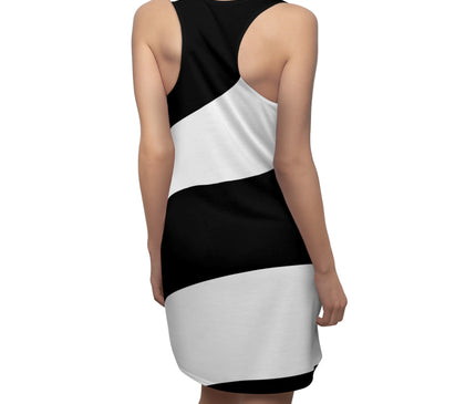 Black & White Faux Suede Racerback Dress