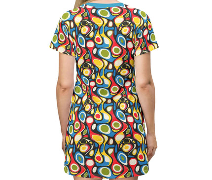 Psychedelic Retro Abstract Women's Tee Dress