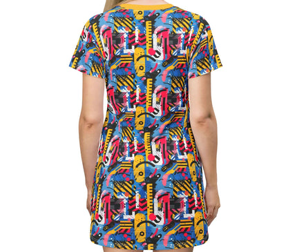 Abstract 80s Memphis Pop Art Women's Tee Dress