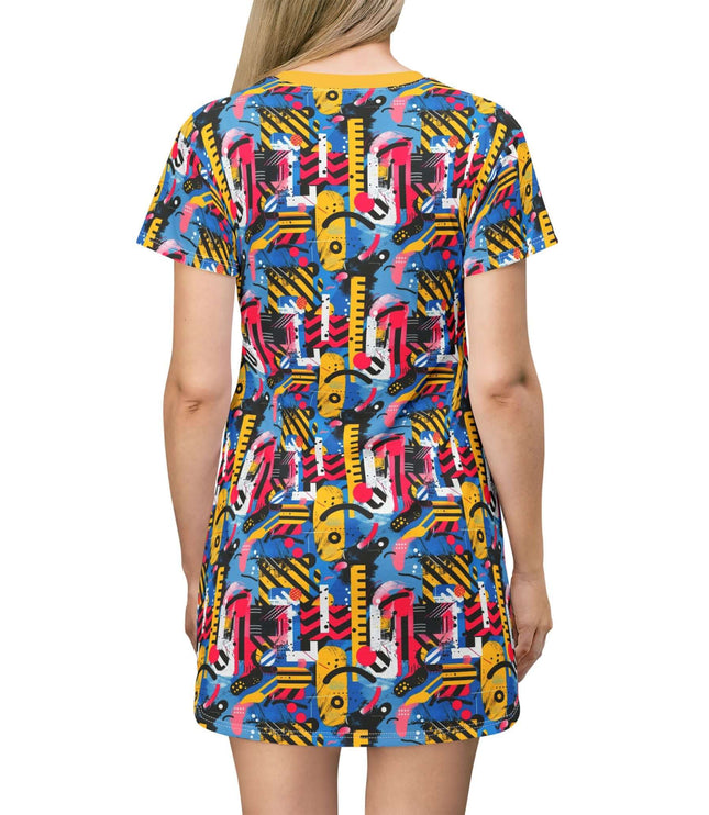 Abstract 80s Memphis Pop Art Women's Tee Dress