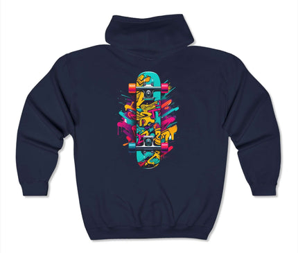 Colored Skateboard Classic Zip Hoodie