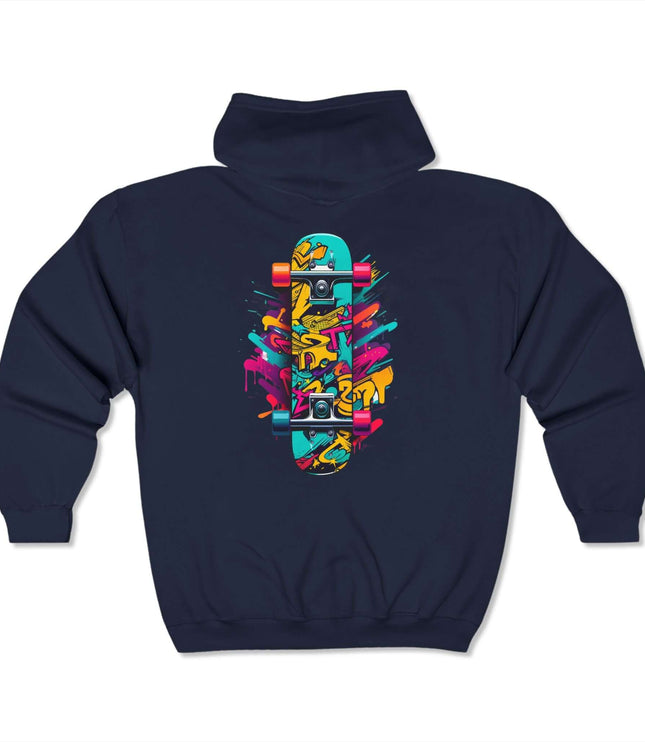 Colored Skateboard Classic Zip Hoodie