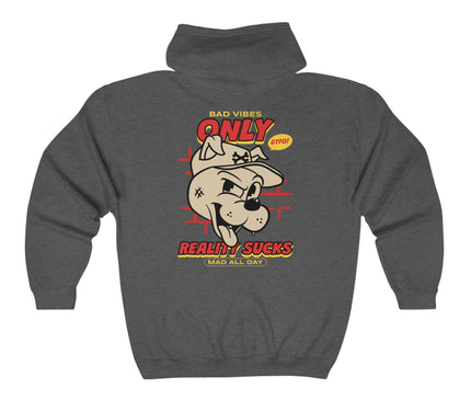 Bad Vibes Only Classic Zip Hoodie