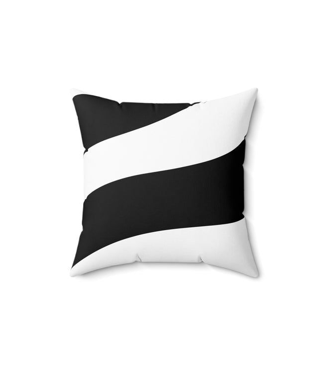Black & White Faux Suede Throw Pillow