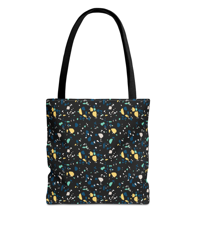 Black Terrazzo Pattern Tote Bag