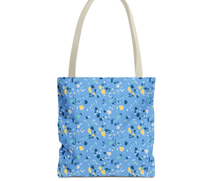 Blue Terrazzo Pattern All Over Print Tote Bag