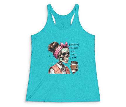 Expensive Difficult Women's Tri-Blend Racerback Tank