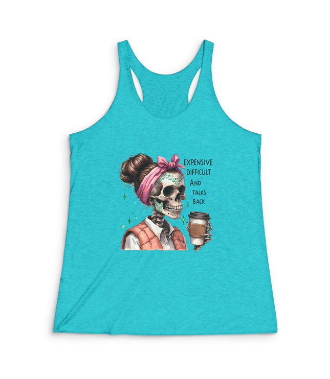 Expensive Difficult Women's Tri-Blend Racerback Tank