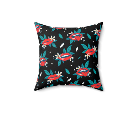 Floral Lips Pattern Pillow