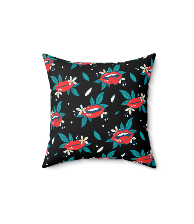 Floral Lips Pattern Pillow