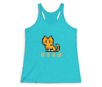 Meow Women's Tri-Blend Racerback Tank