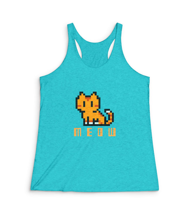 Meow Women's Tri-Blend Racerback Tank