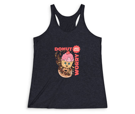 Donut Worry Women's Tri-Blend Racerback Tank