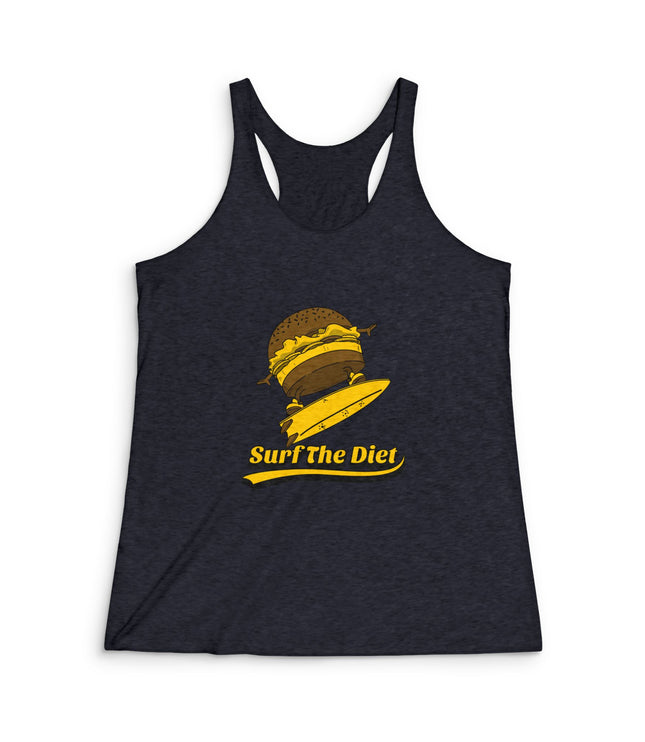 Surf The Diet Women's Tri-Blend Racerback Tank