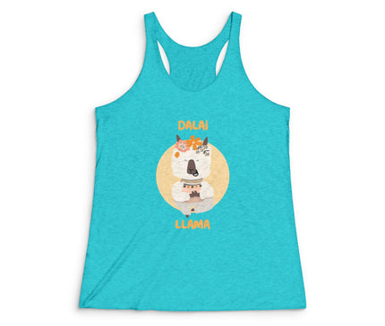 Dalai Llama Women's Tri-Blend Racerback Tank