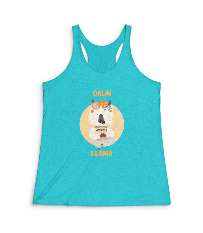 Dalai Llama Women's Tri-Blend Racerback Tank