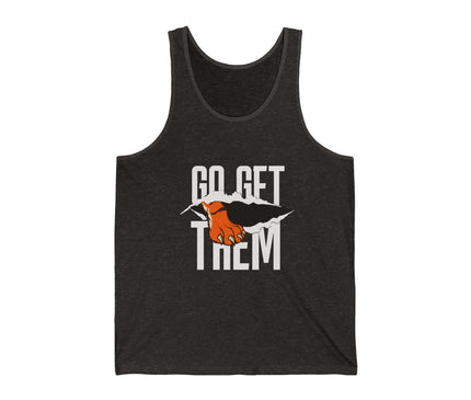 Go Get Them jersey tank in black, perfect for gym and fitness activities.