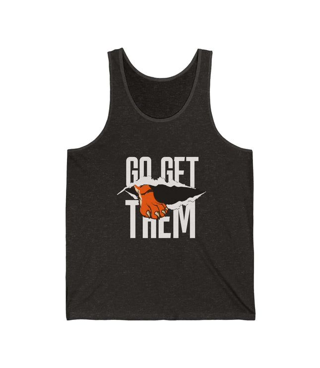 Go Get Them jersey tank in black, perfect for gym and fitness activities.