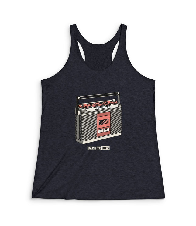Back To 80's Women's Tri-Blend Racerback Tank