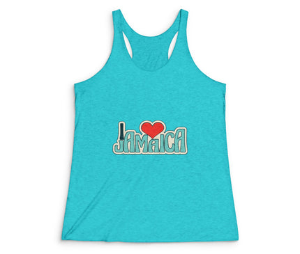 I Love Jamaica Women's Tri-Blend Racerback Tank