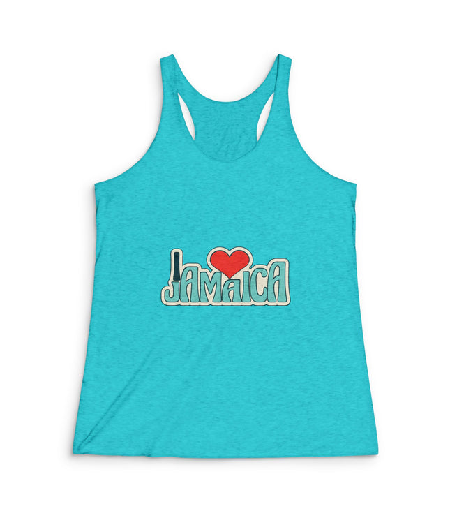 I Love Jamaica Women's Tri-Blend Racerback Tank