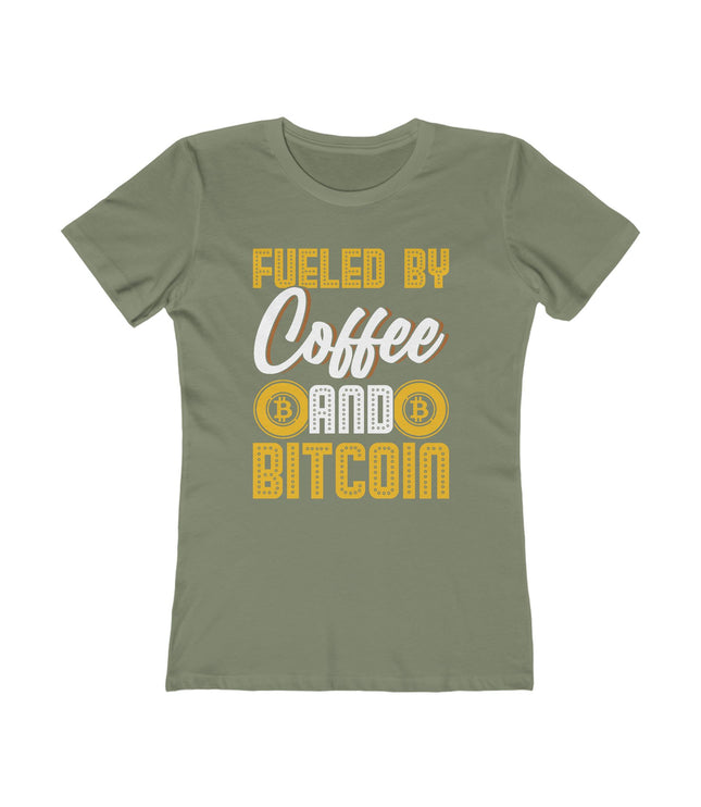 Fueled By Coffee And Bitcoin Women's Boyfriend Tee