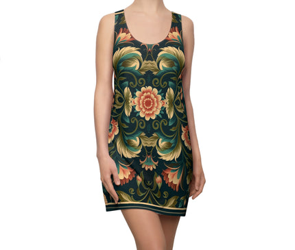 Geometric Floral Print Racerback Dress