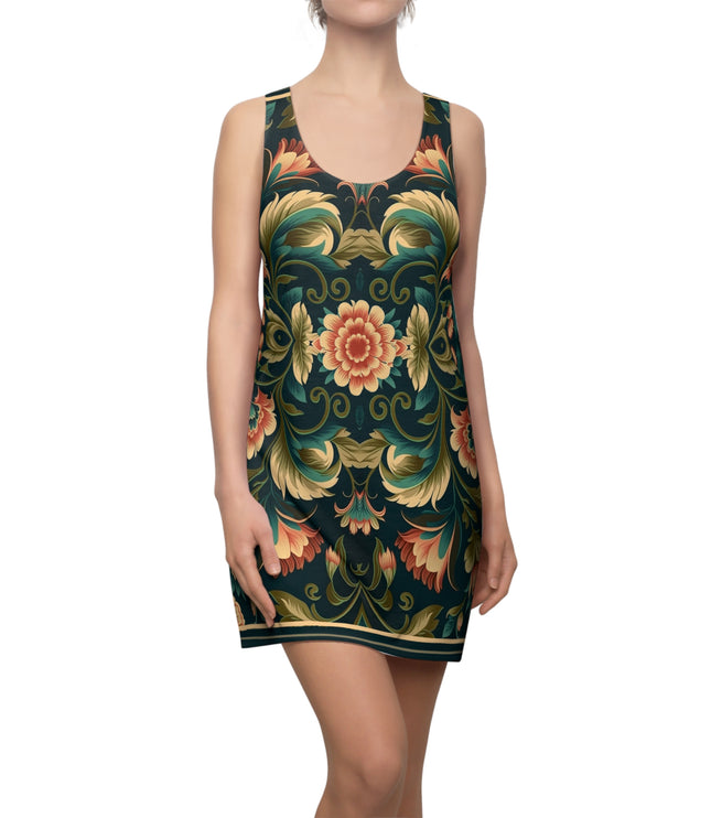 Geometric Floral Print Racerback Dress